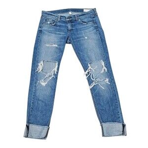 Rag & Bone Dre Jeans Ripped Womens Size 26 Kennedy Wash Distressed Denim